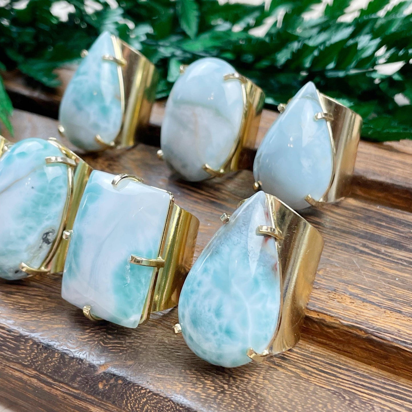 Larimar Shape Statement Cuff Ring