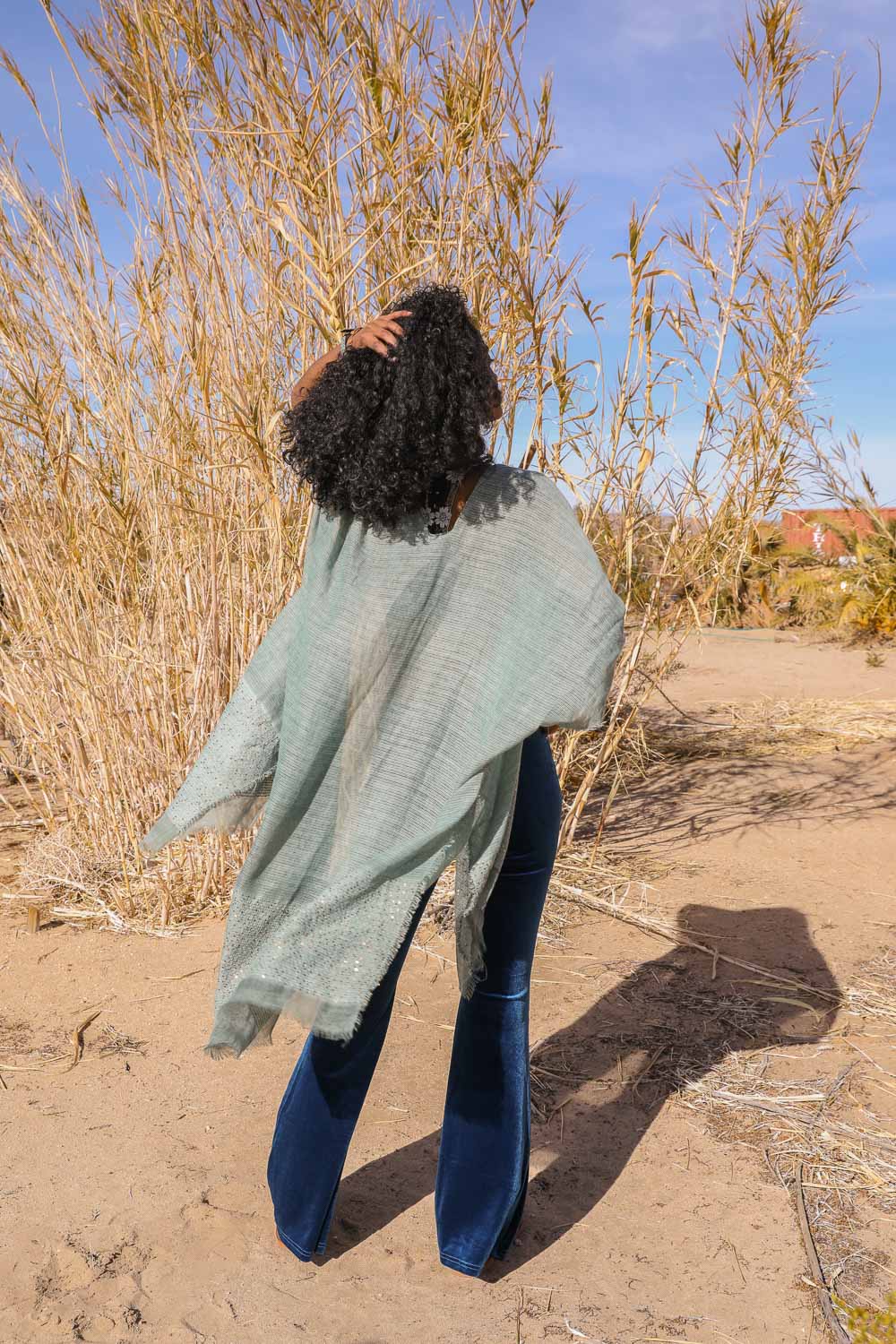 Sequin Detailed Kimono – Frayed Edges & Boho Vibes