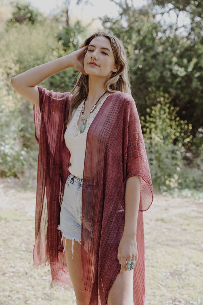 Vacation Ready Kimono 🌴 - Pencil Stripe & Lurex Lined