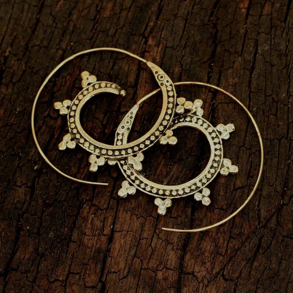 Brass Spiral Earring - Fair Trade