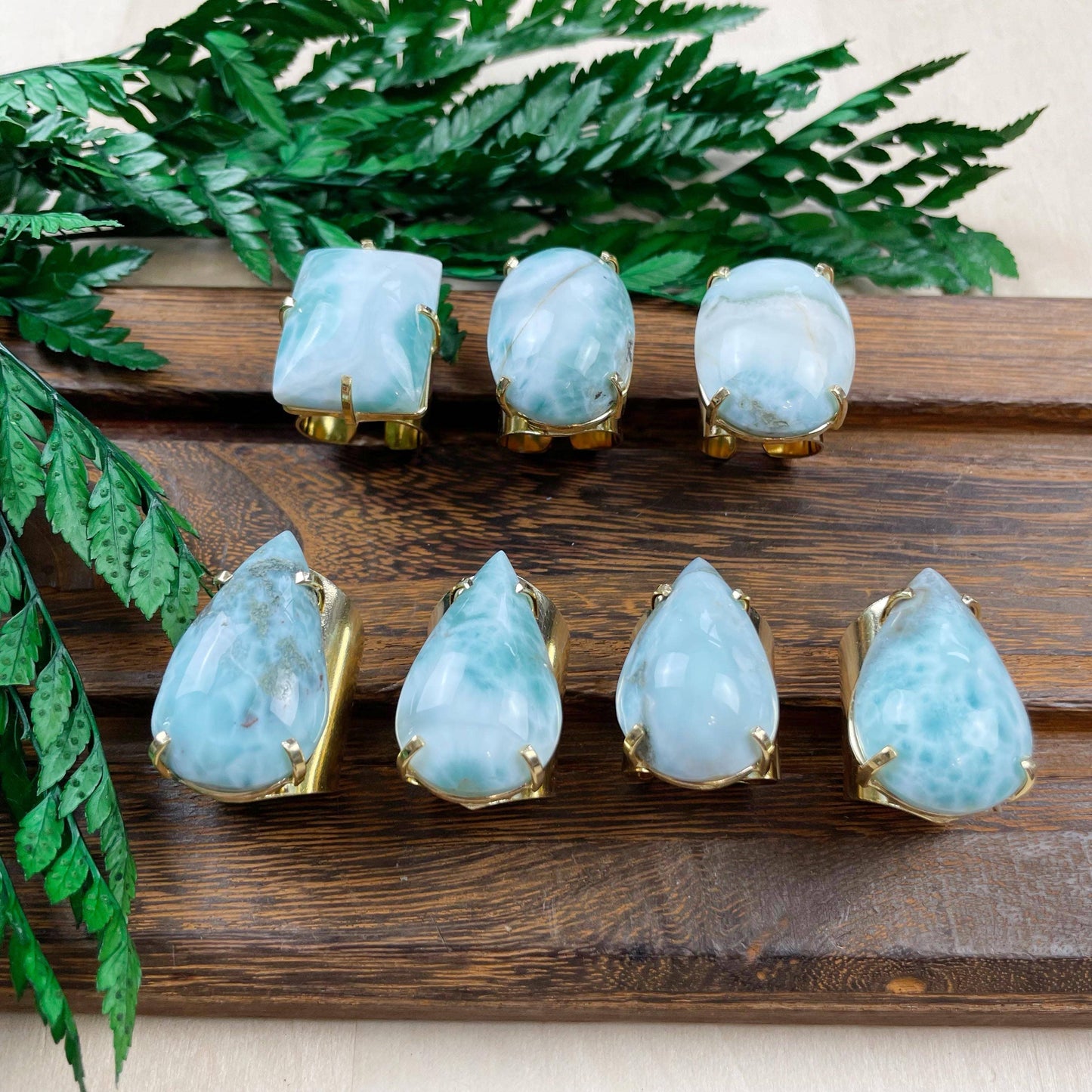Larimar Shape Statement Cuff Ring