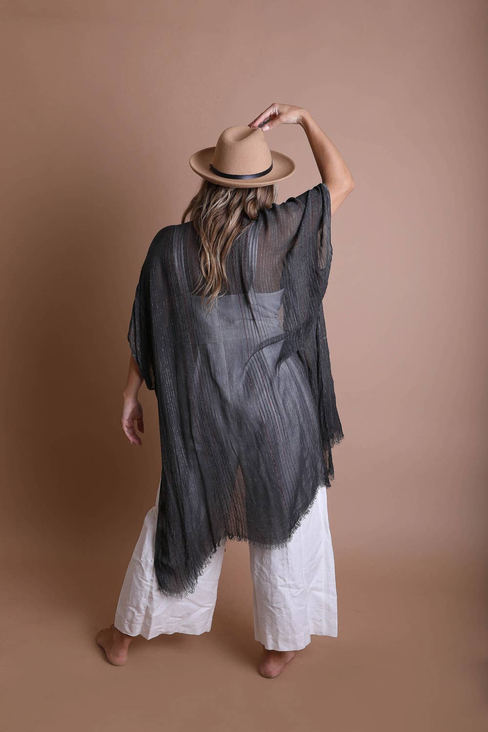 Vacation Ready Kimono 🌴 - Pencil Stripe & Lurex Lined