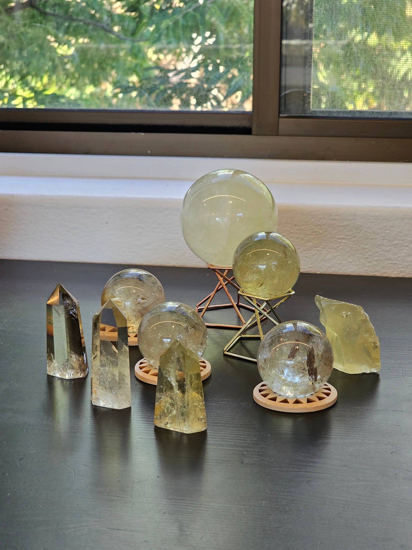 AAA Natural Brazilian Citrine Crystal Obelisk Tower Point