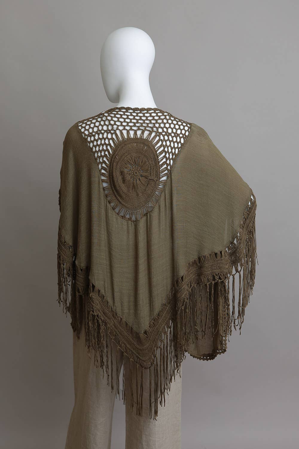 Crochet Tasseled Kimono Wrap