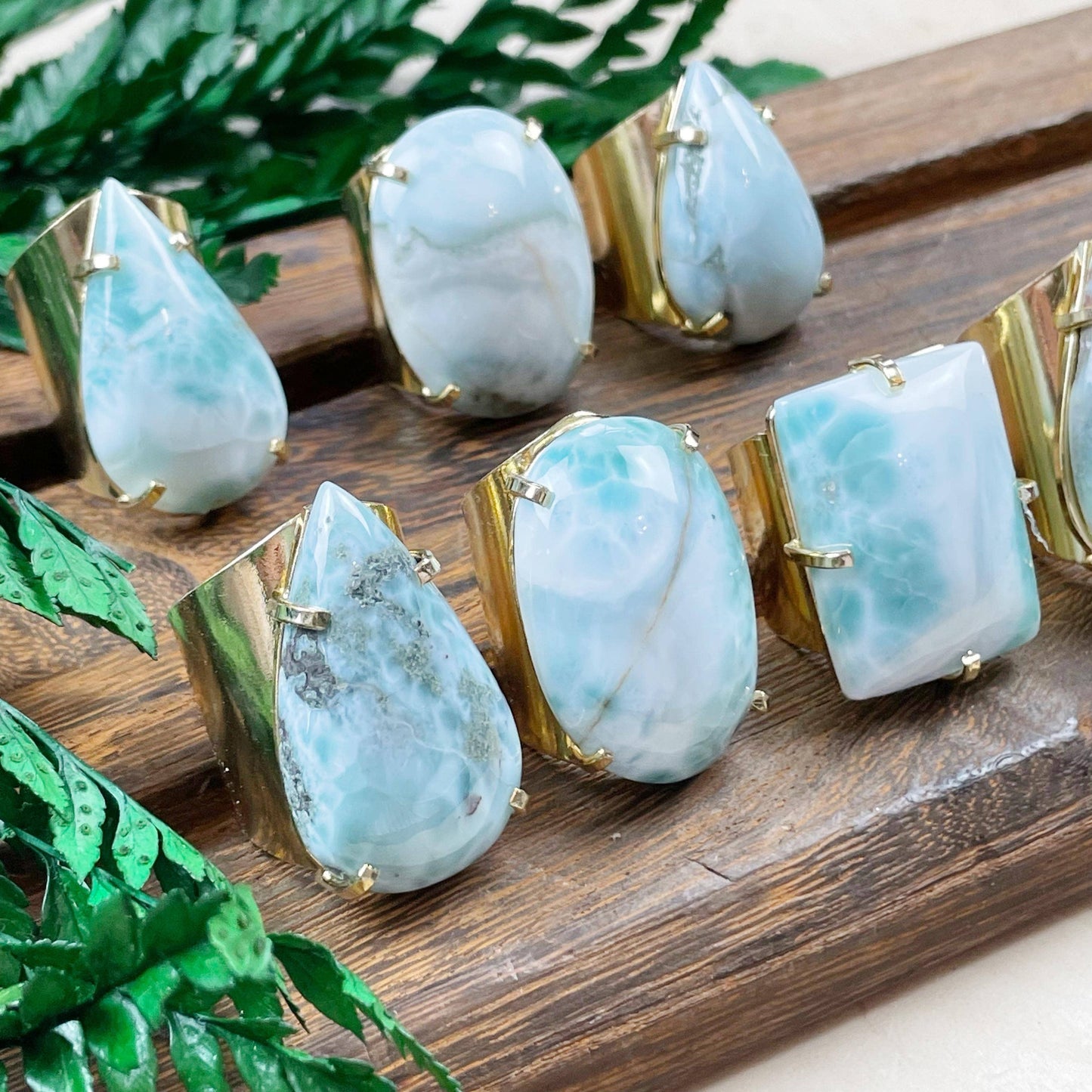 Larimar Shape Statement Cuff Ring