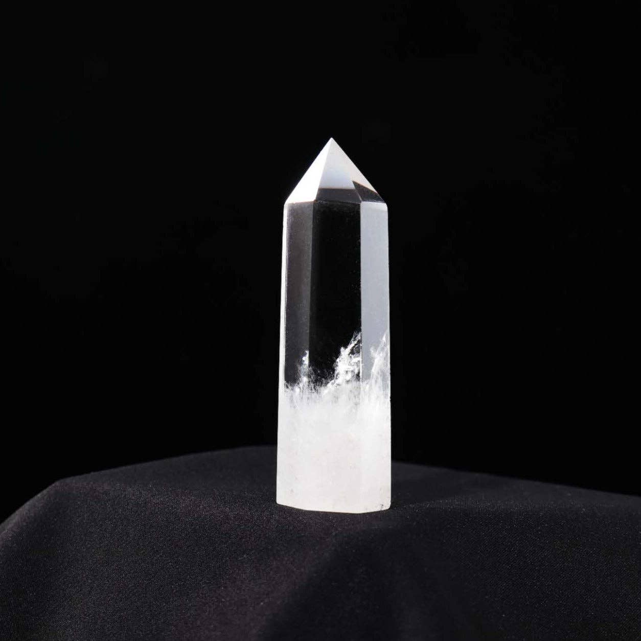 Natural Clear Quartz Crystal Obelisk Tower Point
