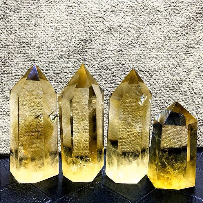 AAA Natural Brazilian Citrine Crystal Obelisk Tower Point
