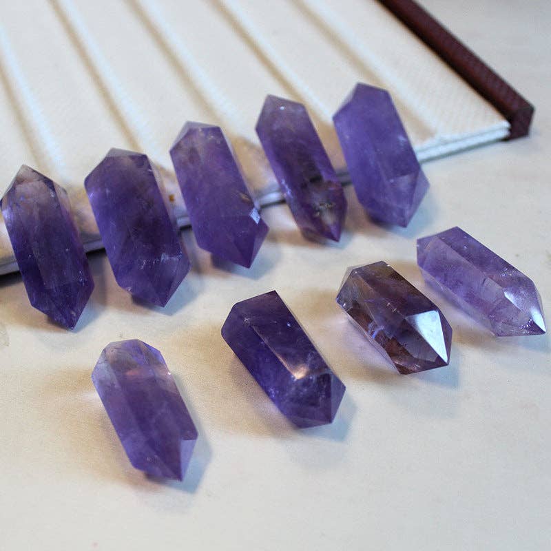 Double Terminated Amethyst Crystal Tower Point Wand