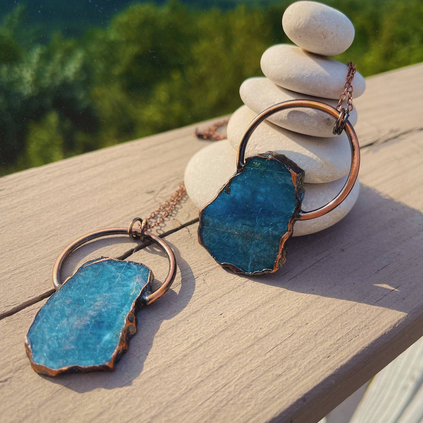 Raw Slab & Copper Handmade Necklace