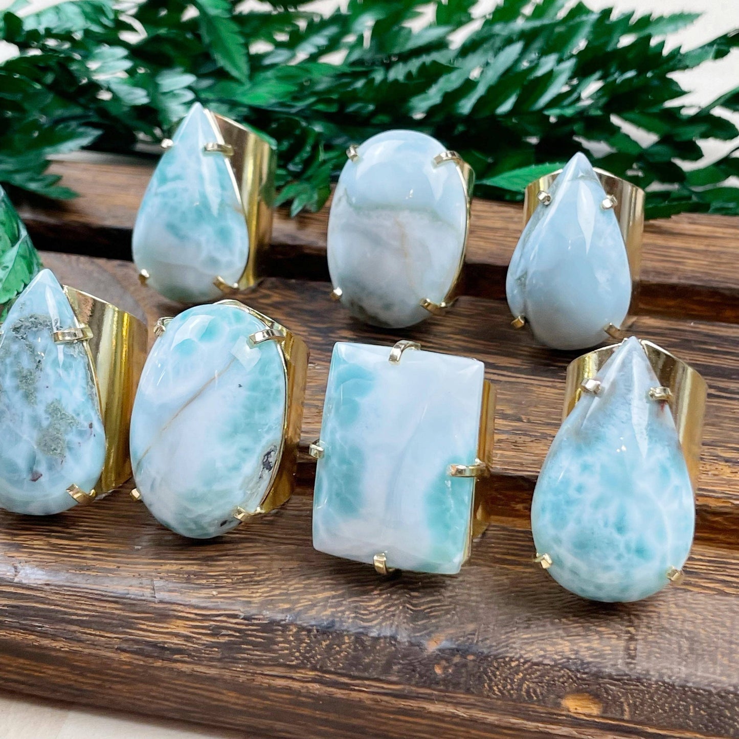 Larimar Shape Statement Cuff Ring