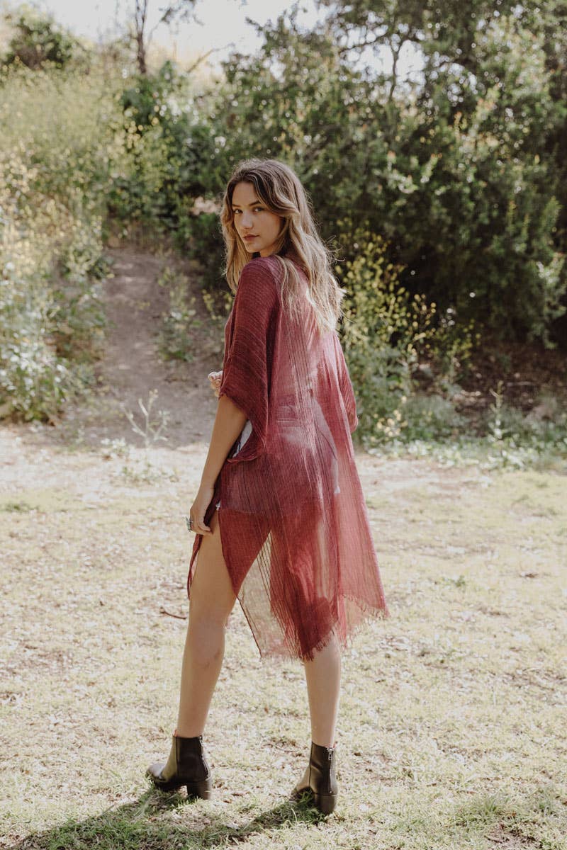Vacation Ready Kimono 🌴 - Pencil Stripe & Lurex Lined