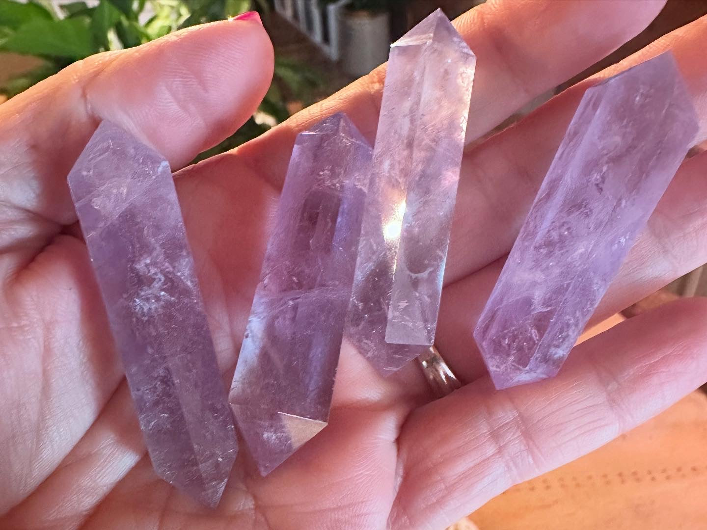 Double Terminated Amethyst Crystal Tower Point Wand