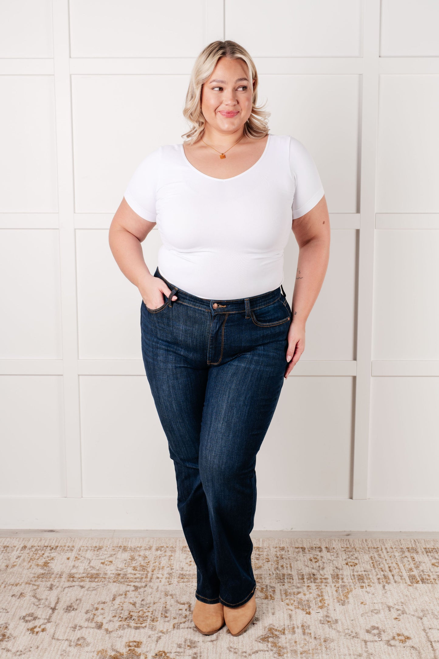 Judy Blue - Alaina High Rise Classic Straight Jeans
