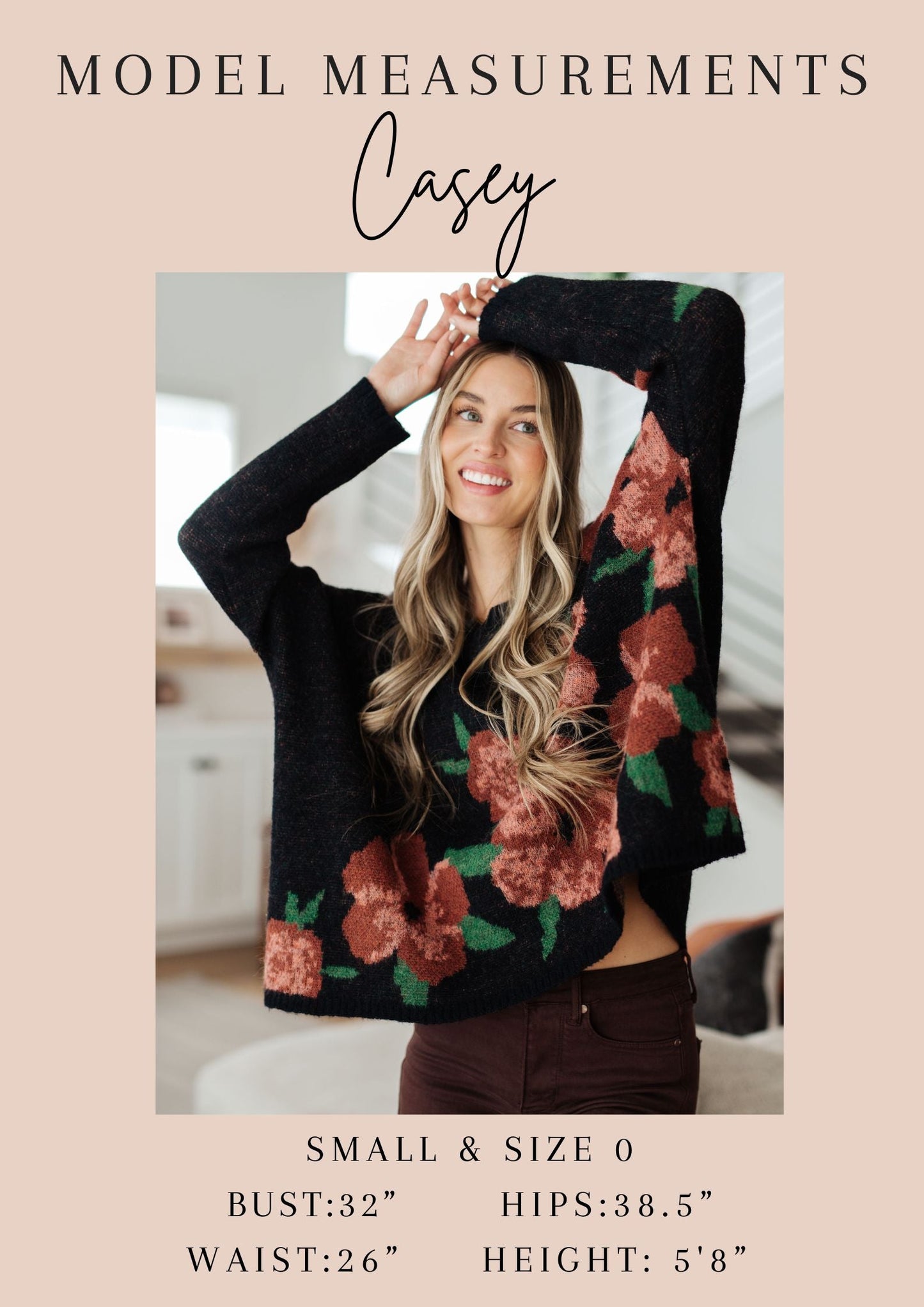 Floral Waffle Knit Hoodie
