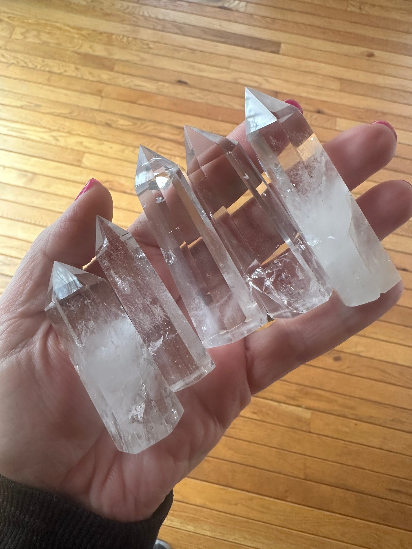 Natural Clear Quartz Crystal Obelisk Tower Point