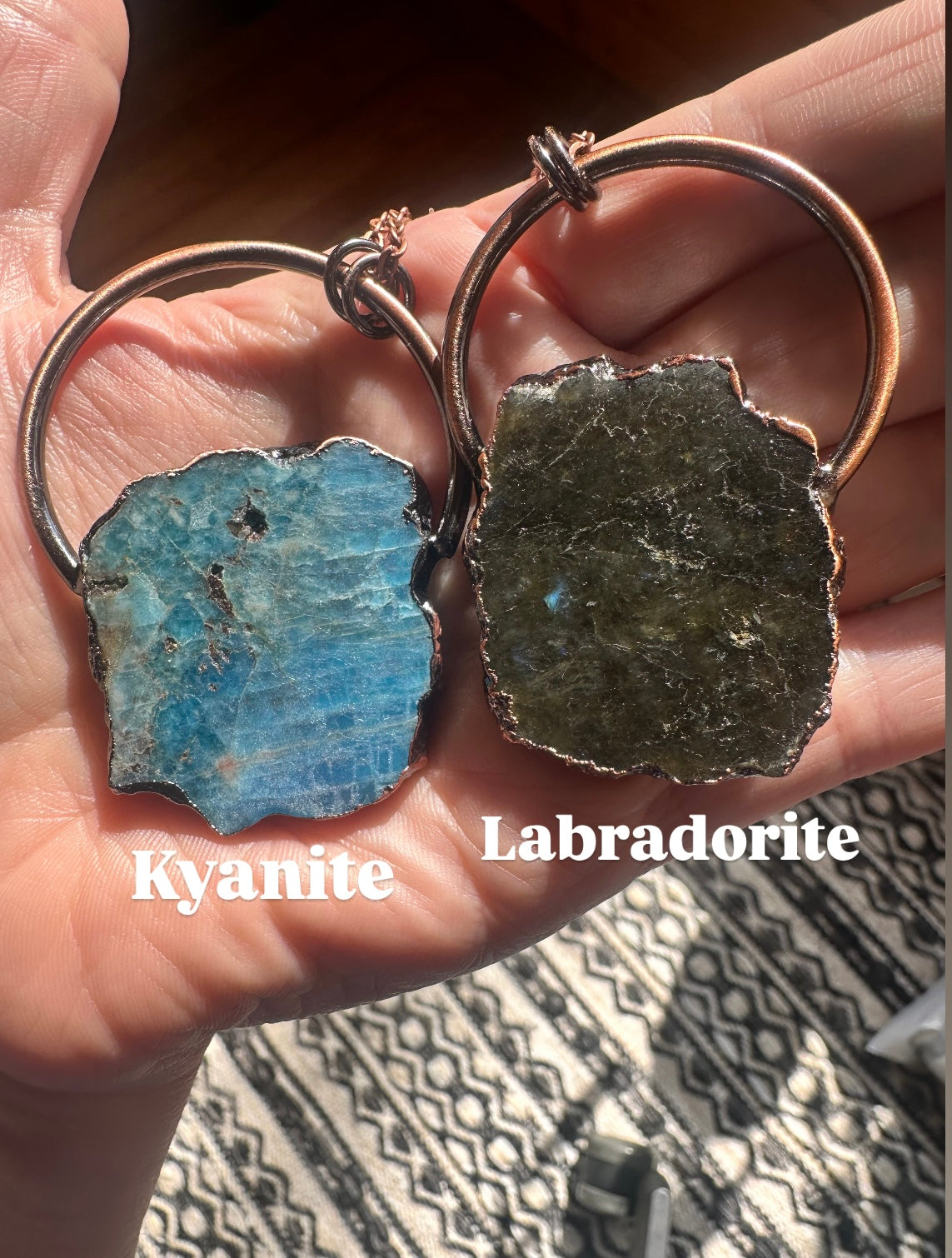 Raw Slab & Copper Handmade Necklace