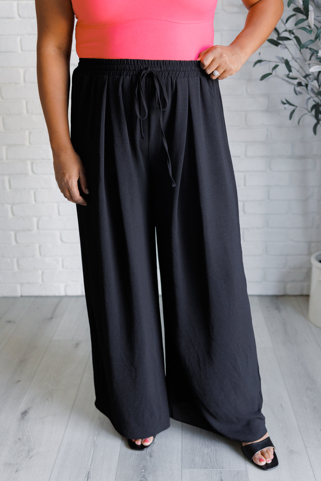 Flowy Drawstring Wide Leg Pants