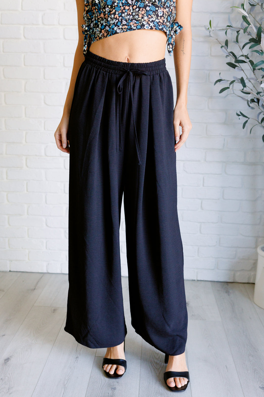 Flowy Drawstring Wide Leg Pants