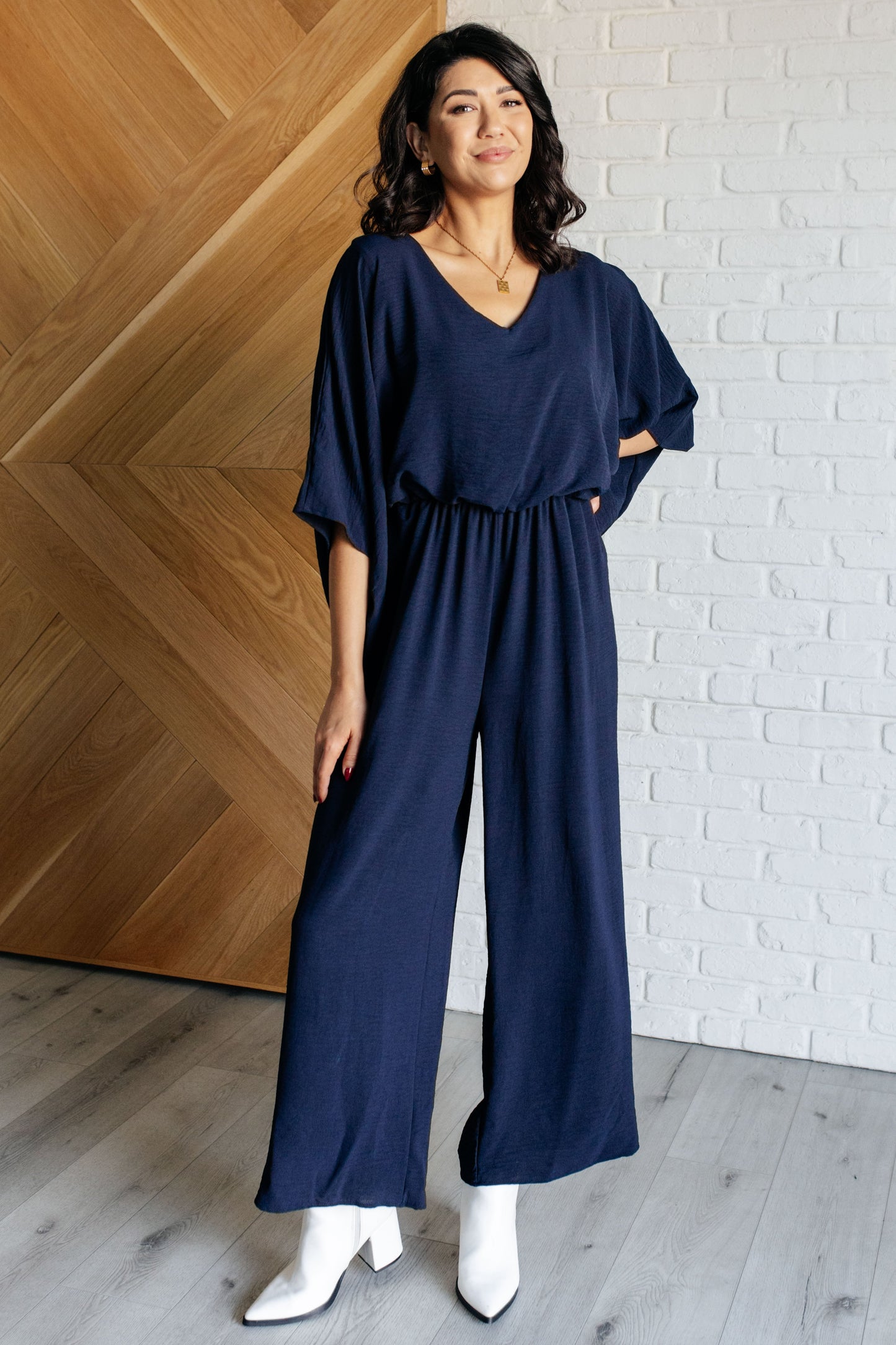 Crinkle Wide Leg Jumpsuit
