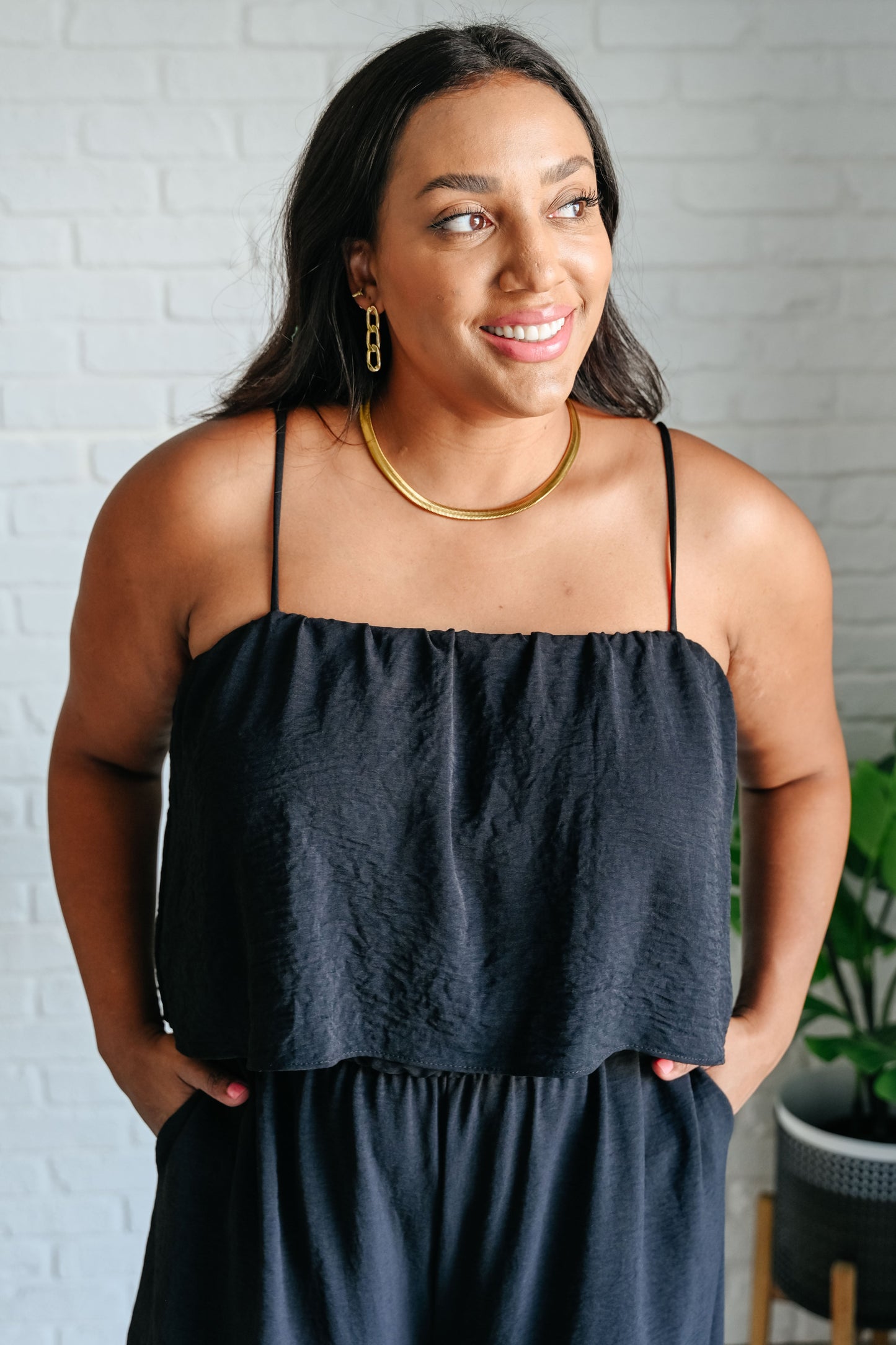 Tiered Spaghetti Strap Jumpsuit