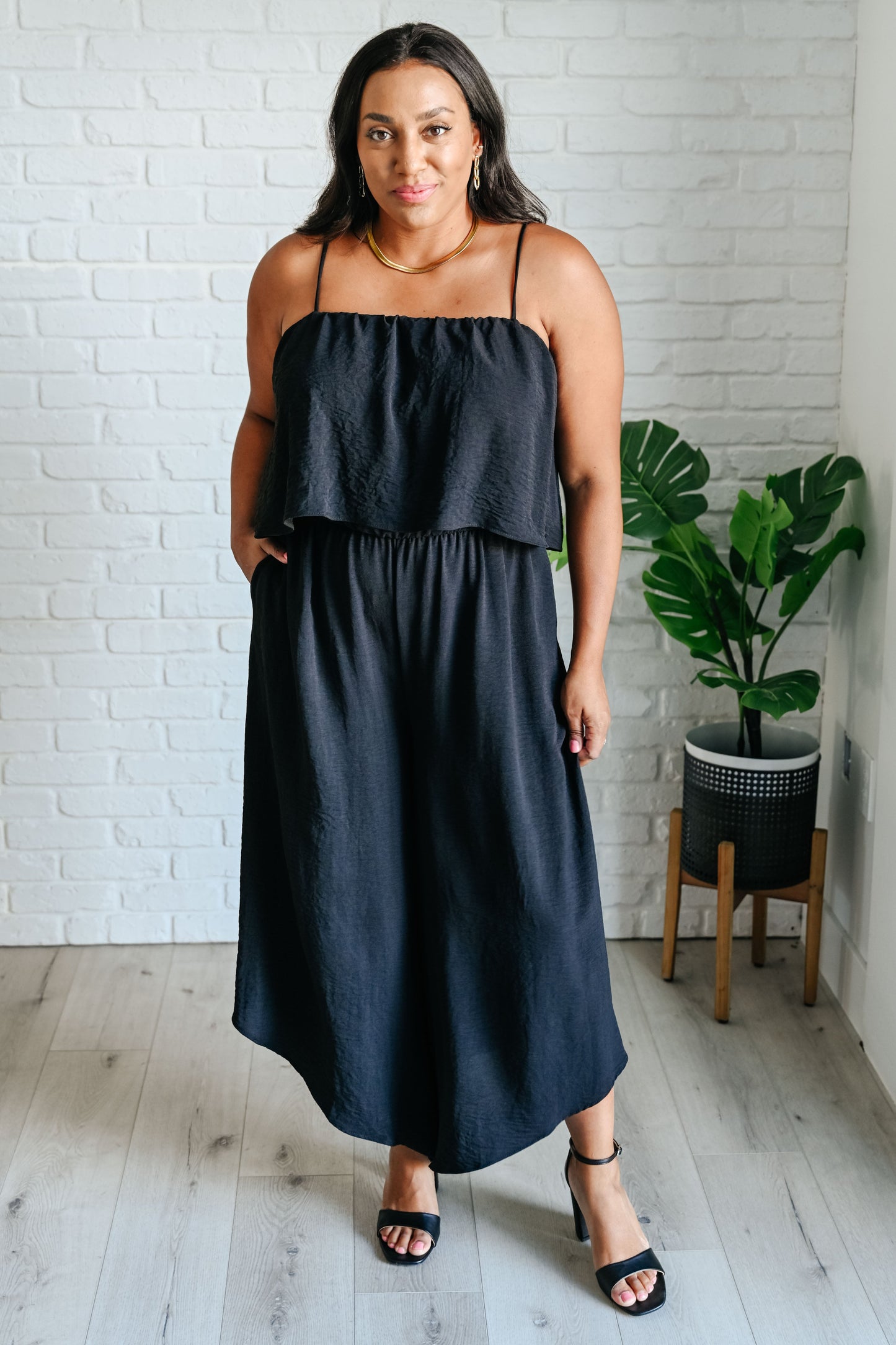 Tiered Spaghetti Strap Jumpsuit