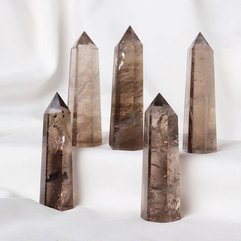 Smoky Quartz crystal Obelisk Tower Point Generator