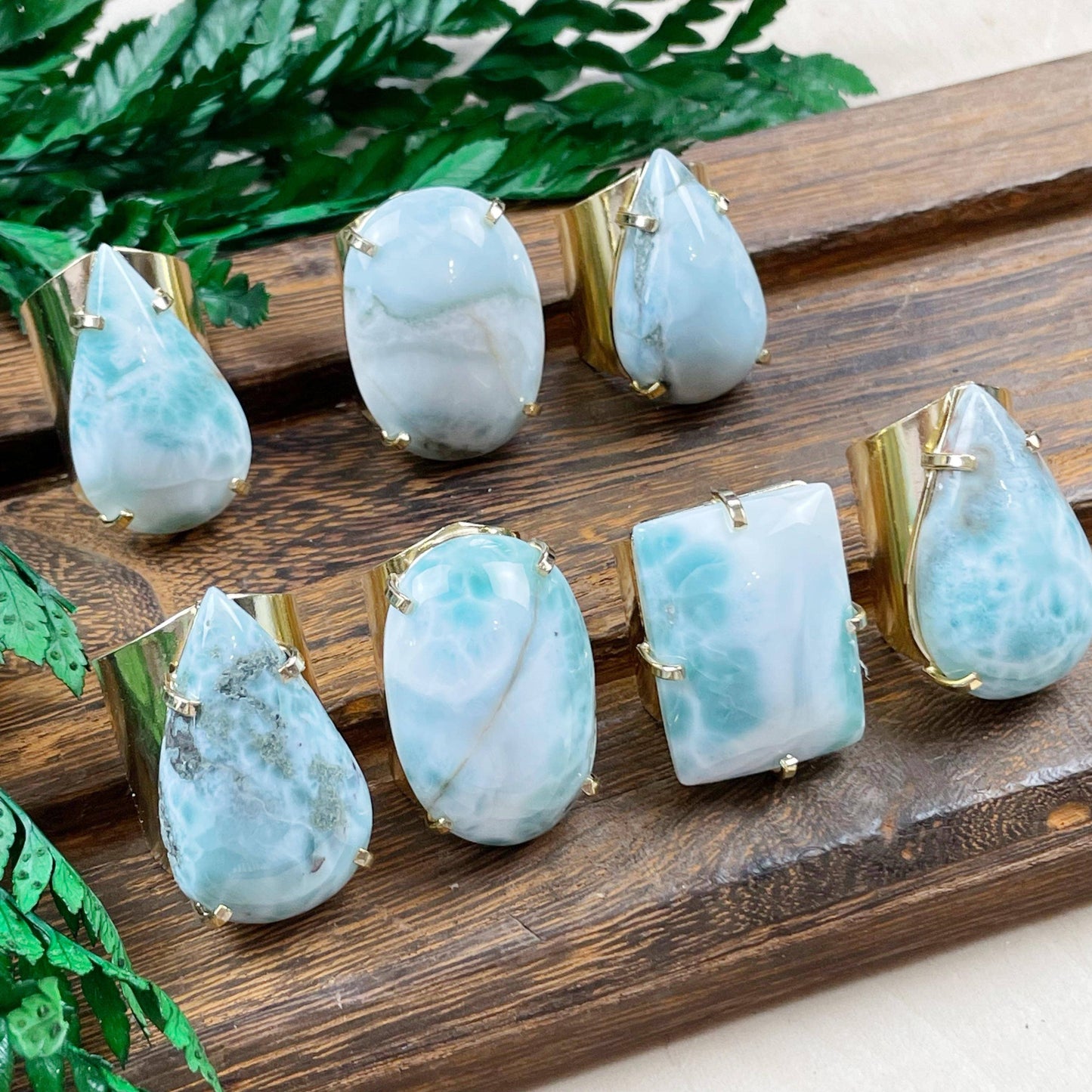 Larimar Shape Statement Cuff Ring