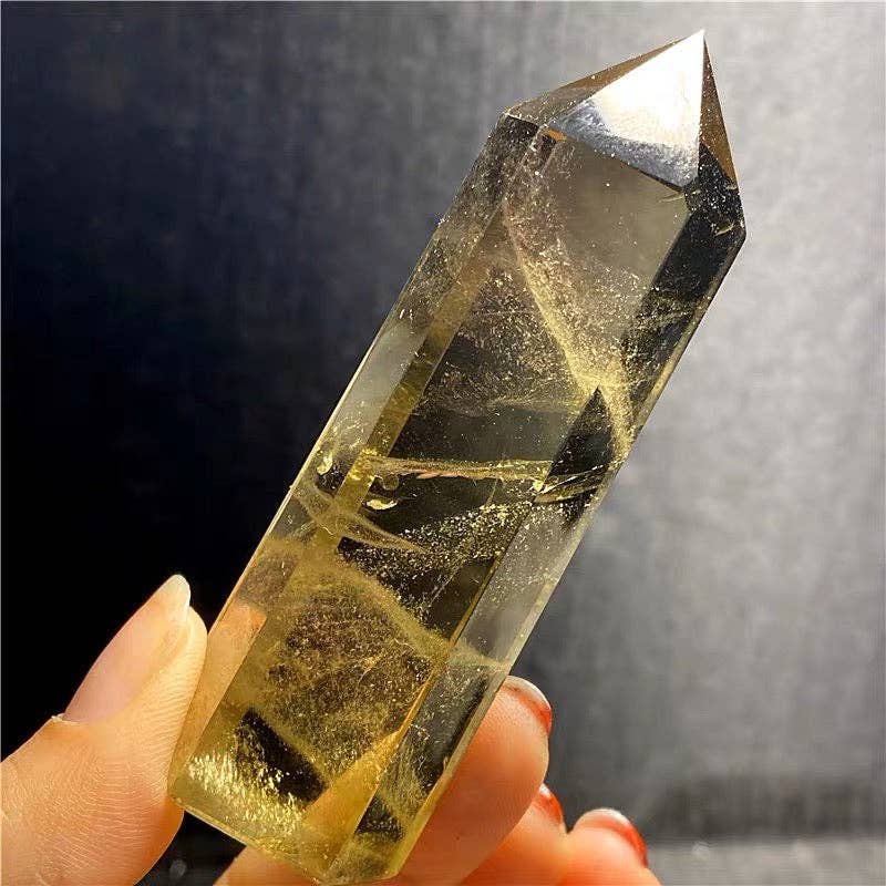 AAA Natural Brazilian Citrine Crystal Obelisk Tower Point