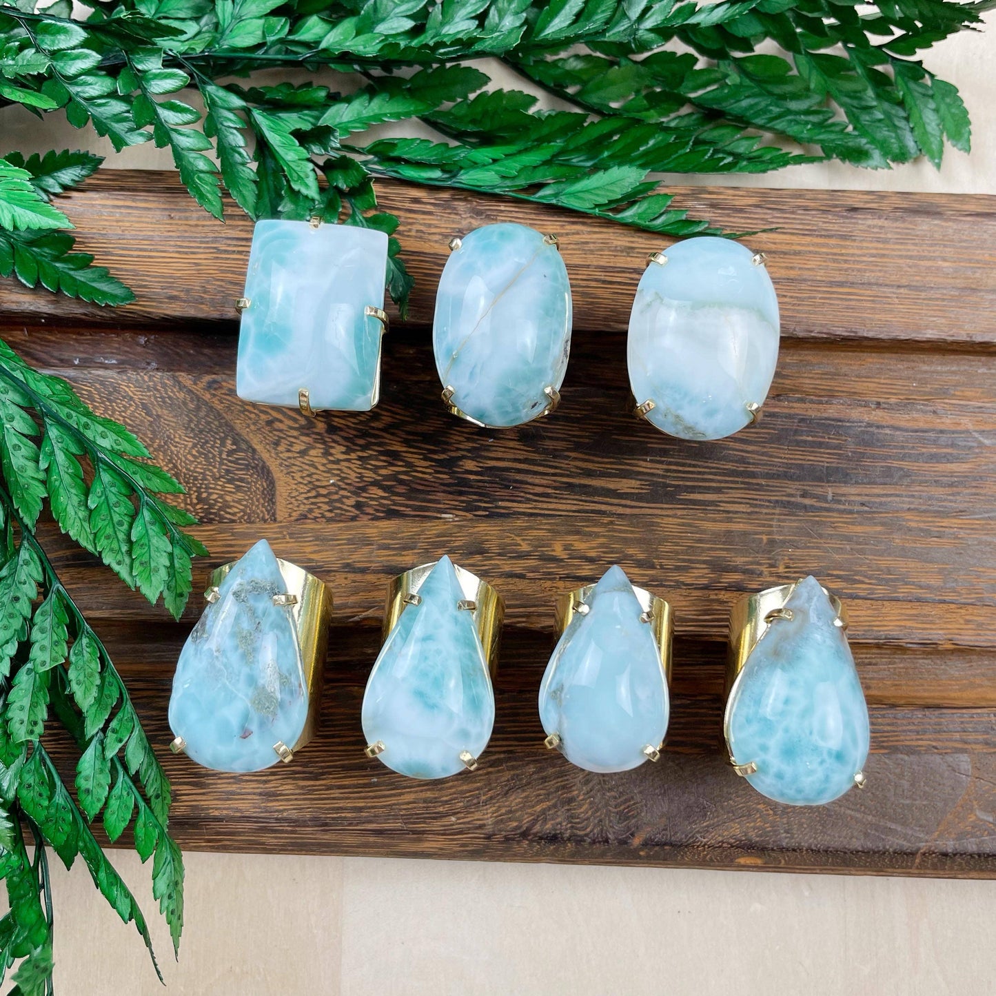 Larimar Shape Statement Cuff Ring