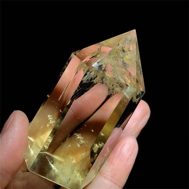 AAA Natural Brazilian Citrine Crystal Obelisk Tower Point