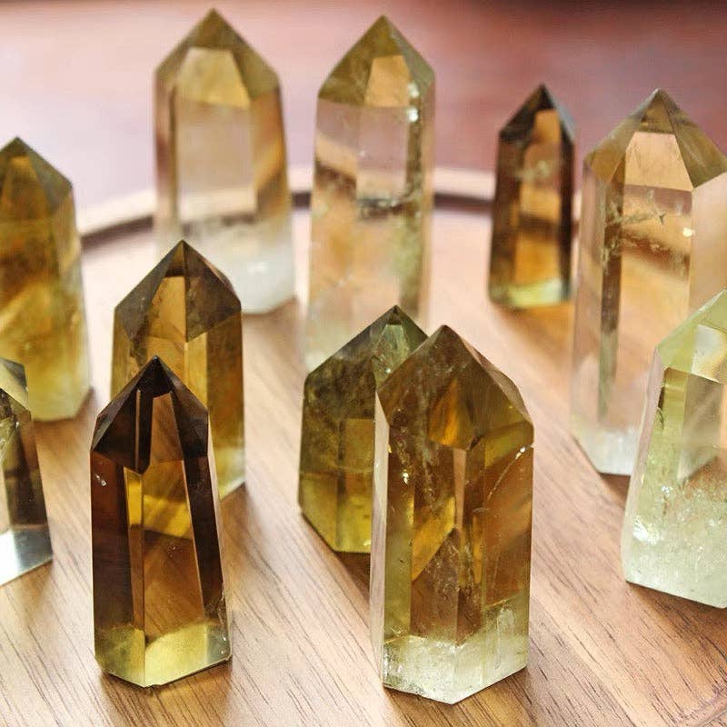AAA Natural Brazilian Citrine Crystal Obelisk Tower Point