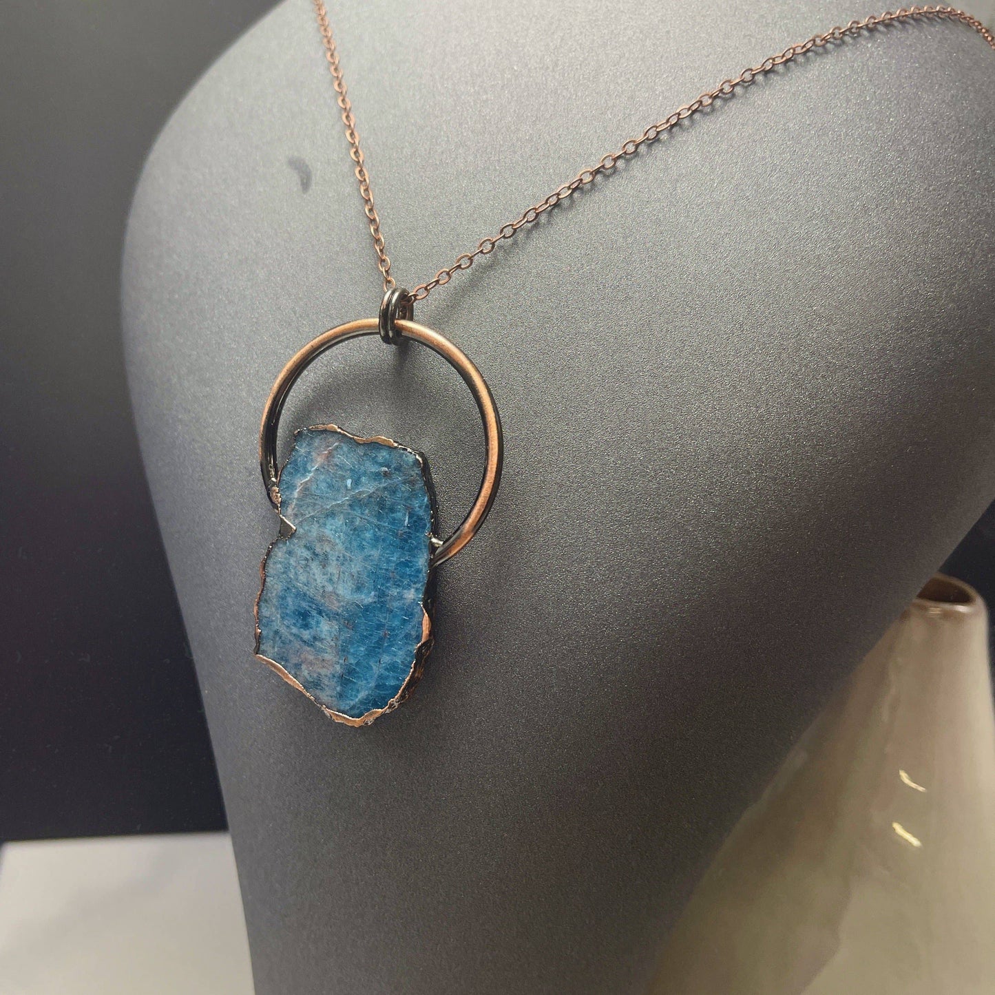 Raw Slab & Copper Handmade Necklace