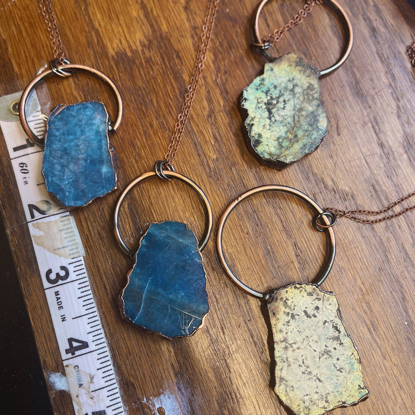 Raw Slab & Copper Handmade Necklace